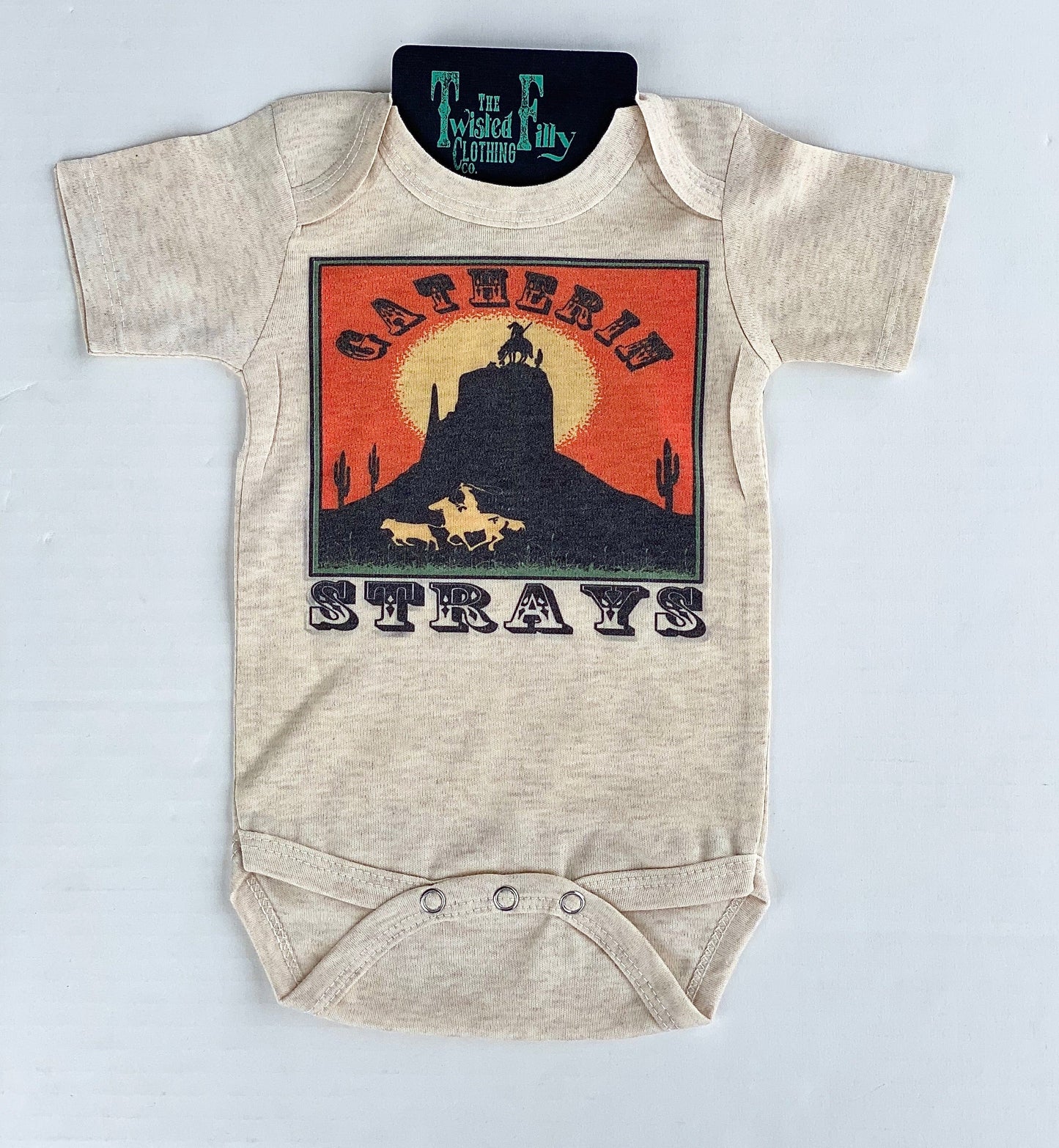 Gatherin Strays - S/S Infant One Piece - Oatmeal (6pcs)