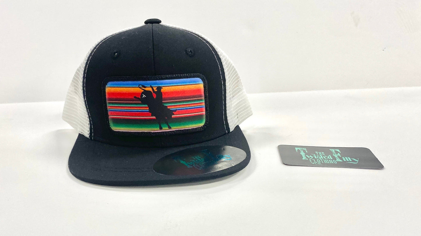 Serape Bull Rider - Toddler Trucker Hat - Blk/Wht