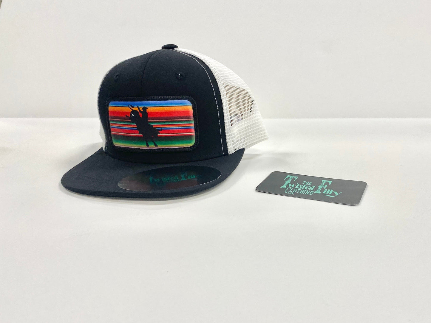 Serape Bull Rider - Toddler Trucker Hat - Blk/Wht