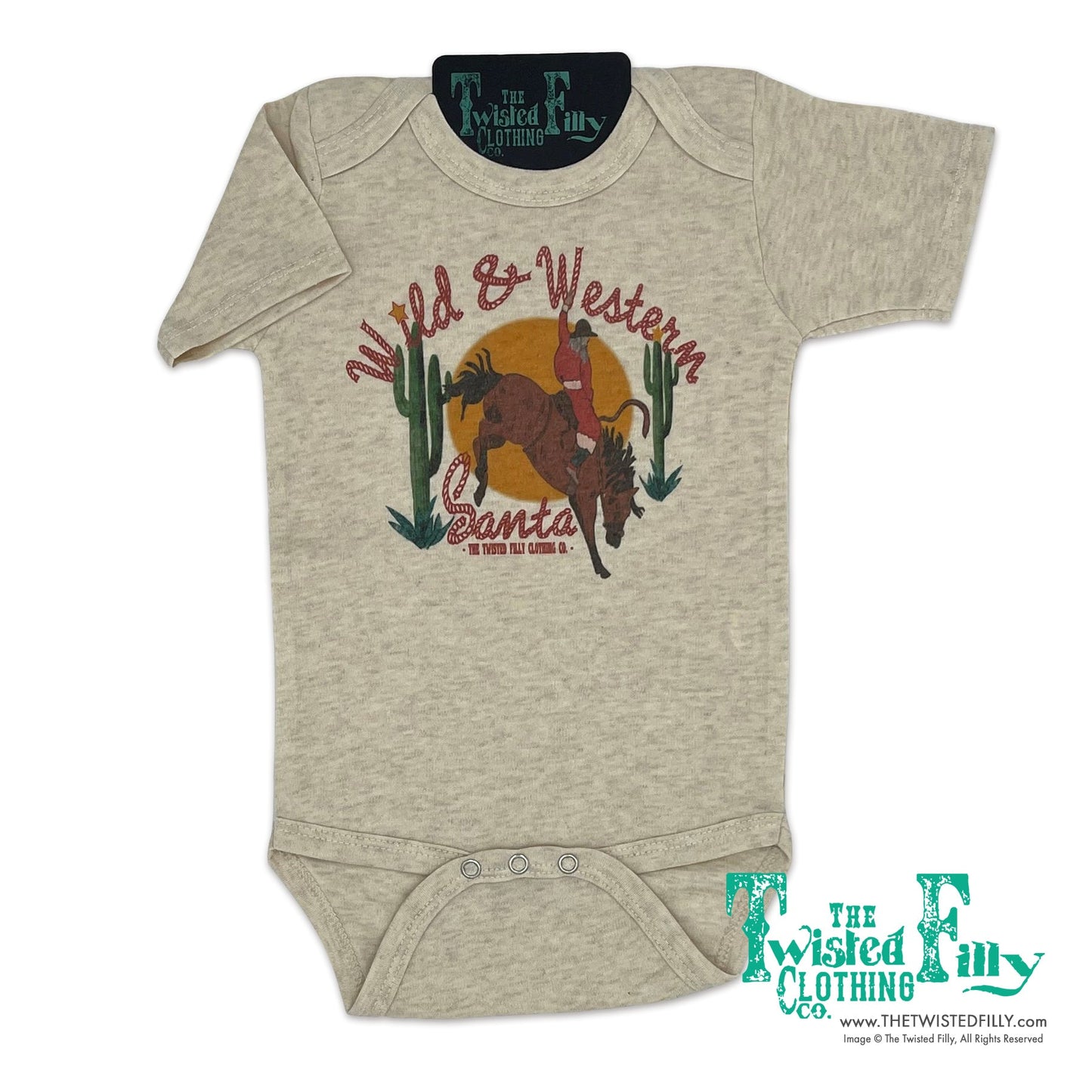 Wild & Western Santa - S/S Infant One Piece - Oatmeal (6pcs)