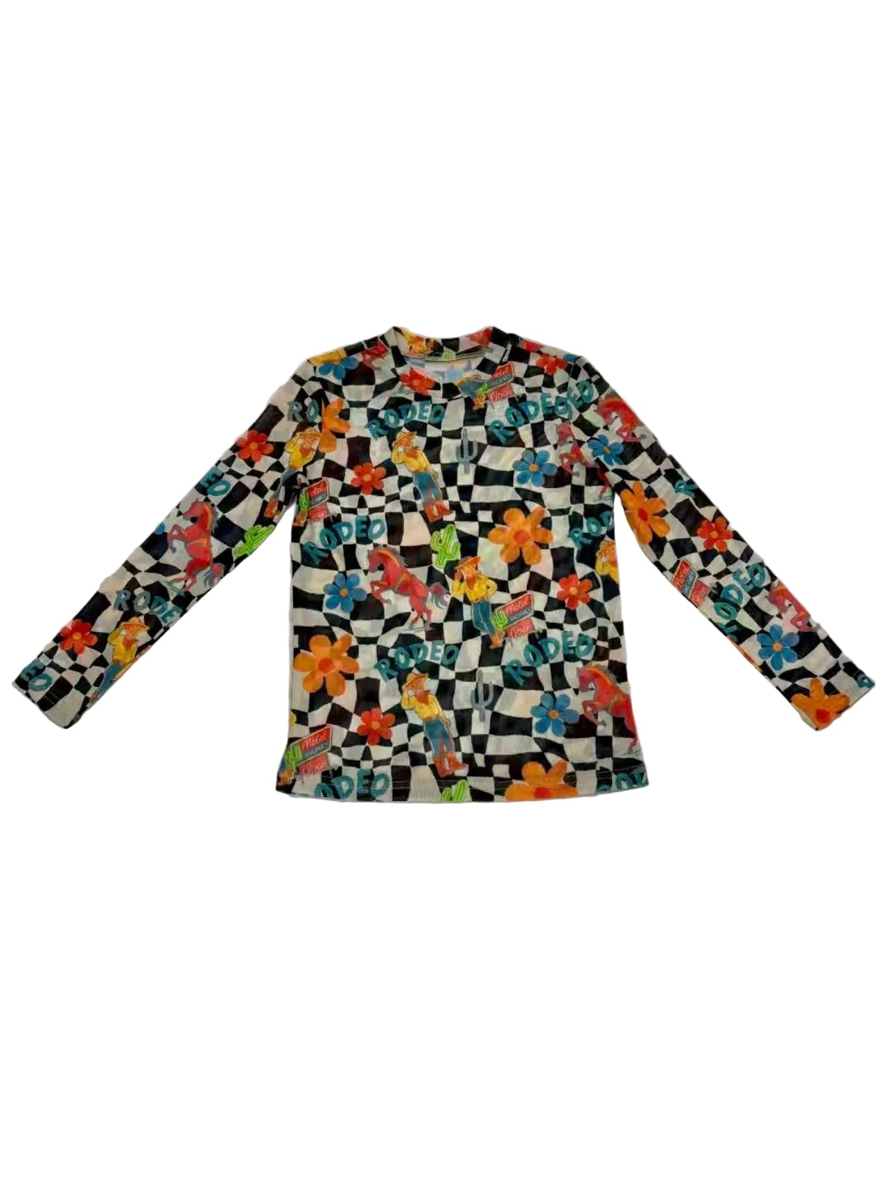 Black Rodeo Check - Youth Mesh LS Top (6pcs)