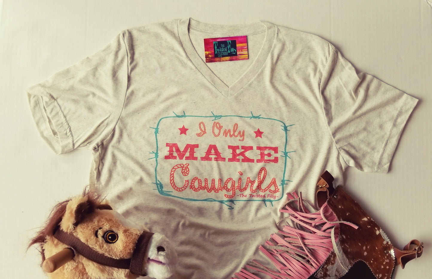 I Only Make Cowgirls - Adult V-Neck Tee