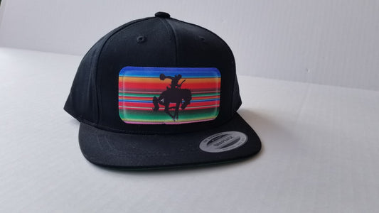 Serape Vintage Bronc Rider - Toddler Snapback Hat - Black (2 Pcs)