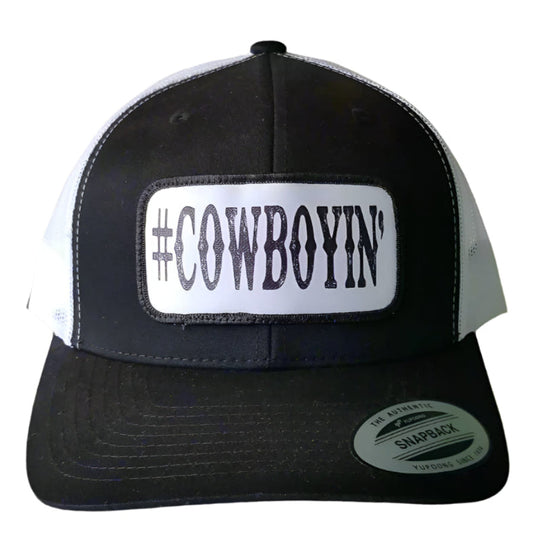 #Cowboyin' - Youth Trucker Hat - Black & White (2pcs)