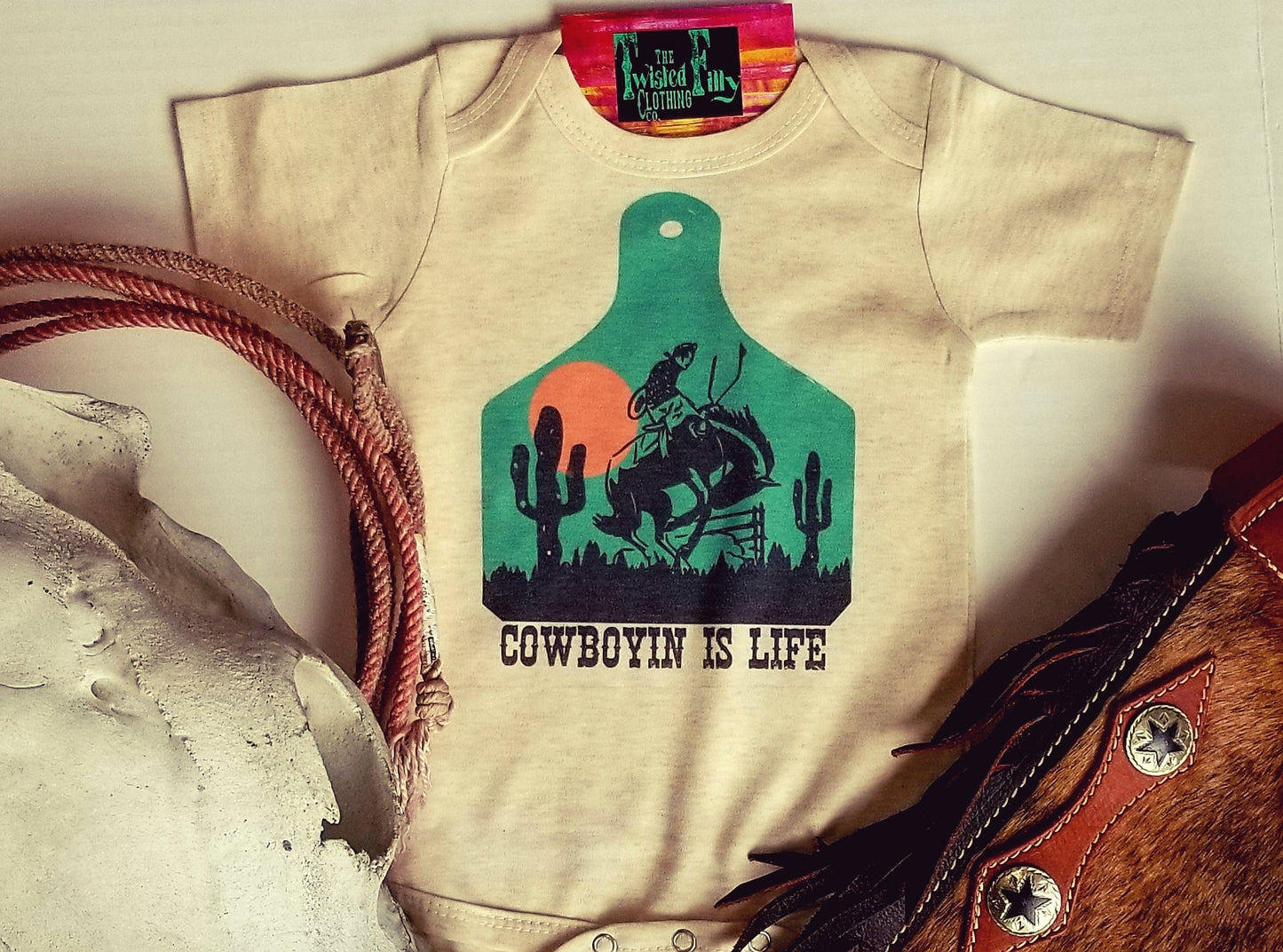 Cowboyin' Is Life  - Infant One Piece Oatmeal (6pcs)