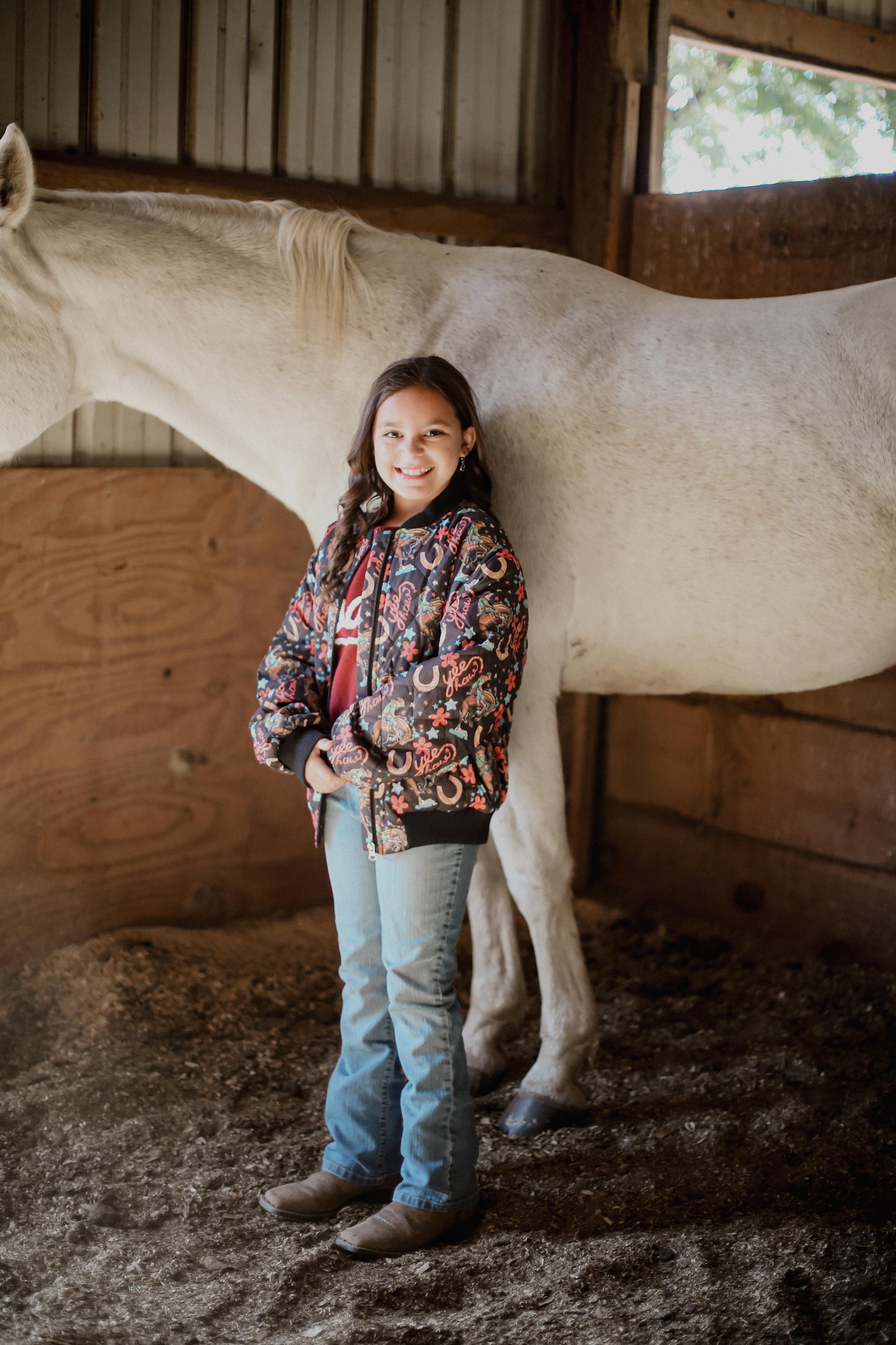 Black Yee Haw - Toddler Zip Up Bomber Jacket (4pcs)