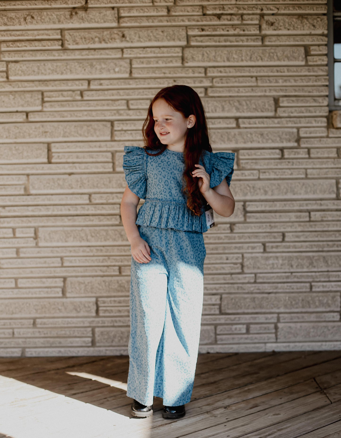 Denim Cheetah - Youth Ruffle Pant Set (6pcs)