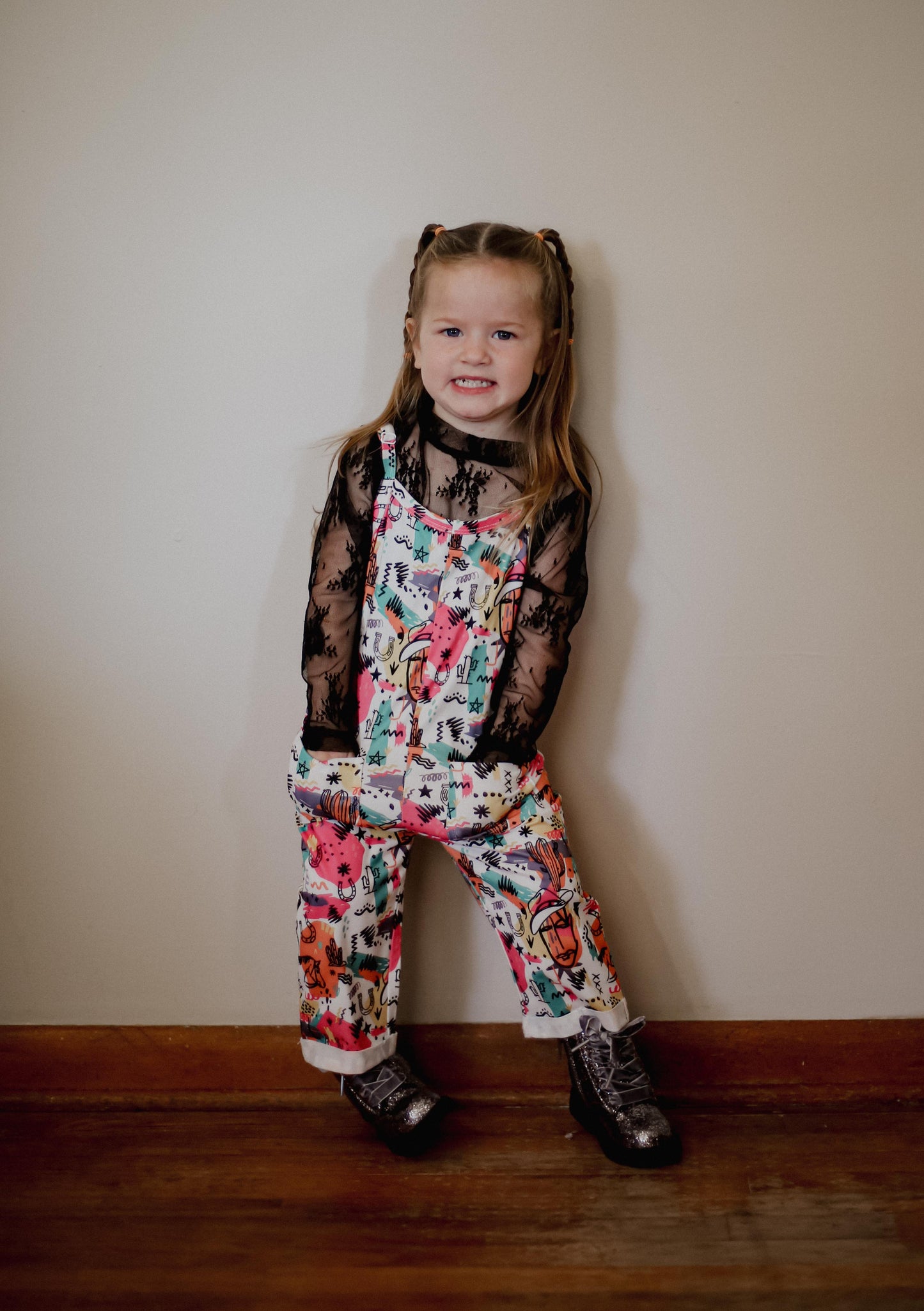 80's Western - Toddler Sleeveless Romper (4pcs)