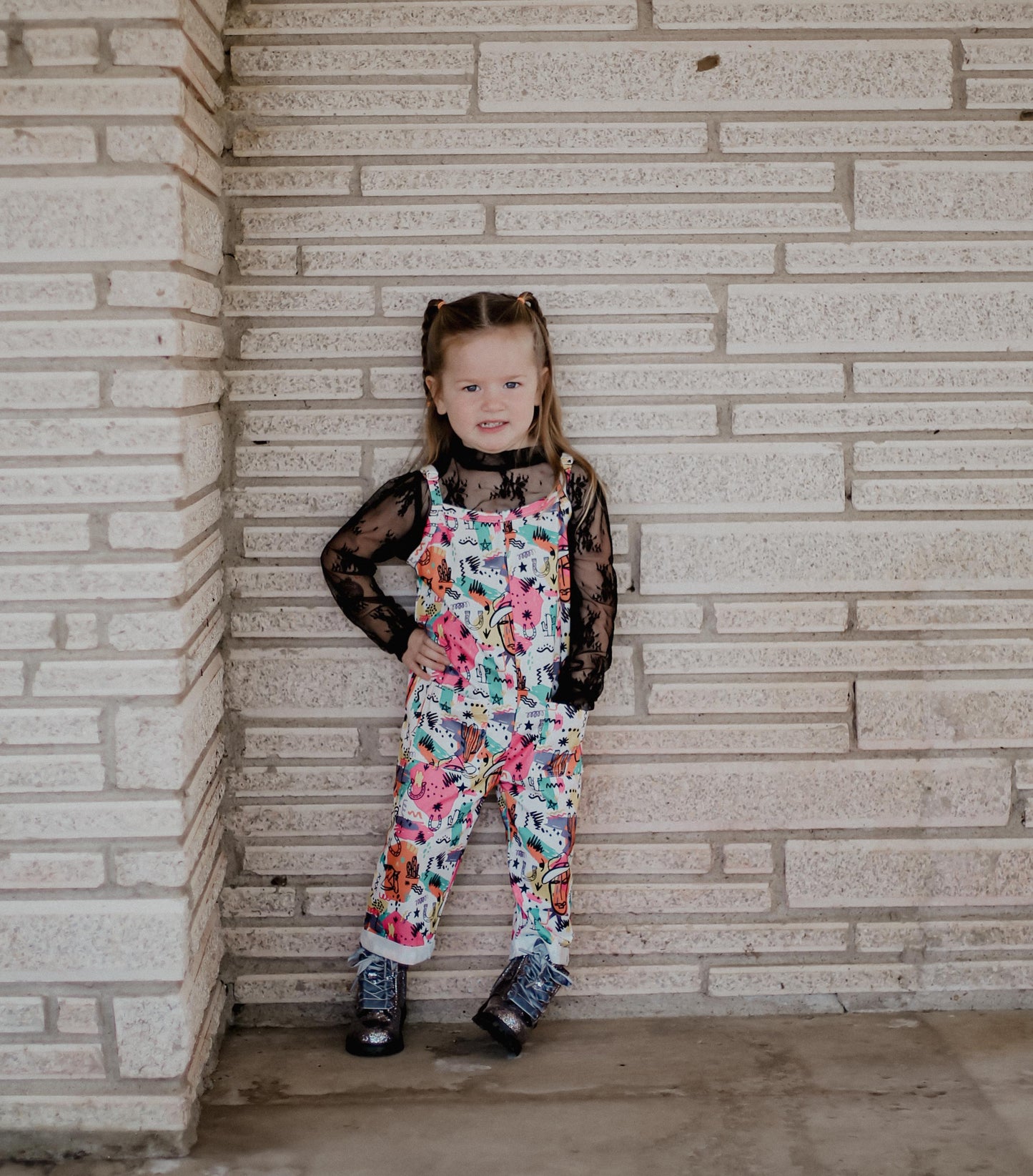 80's Western - Toddler Sleeveless Romper (4pcs)