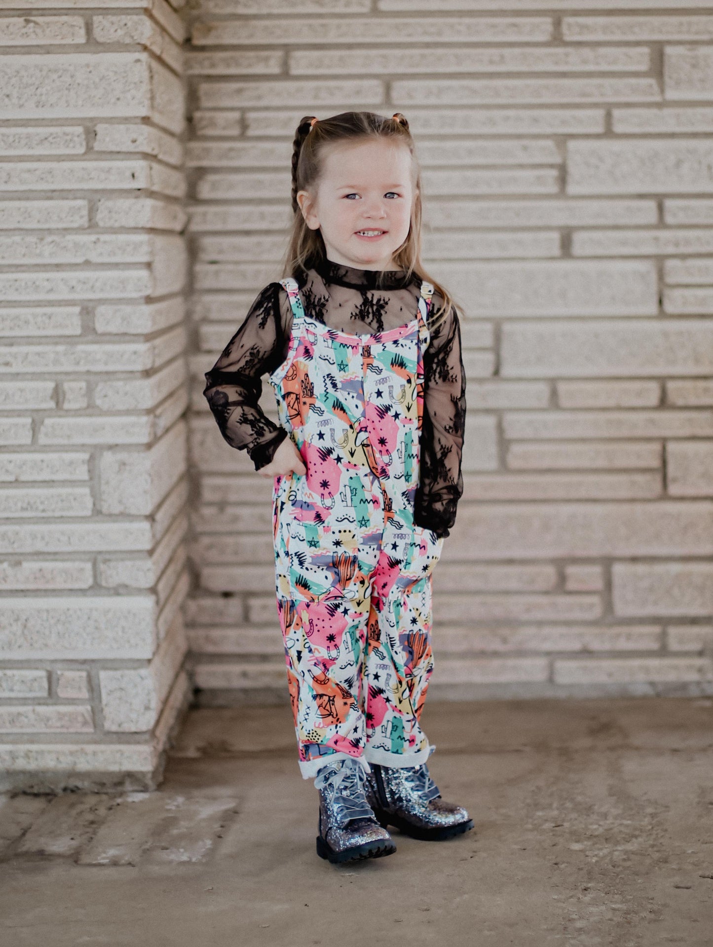 80's Western - Toddler Sleeveless Romper (4pcs)