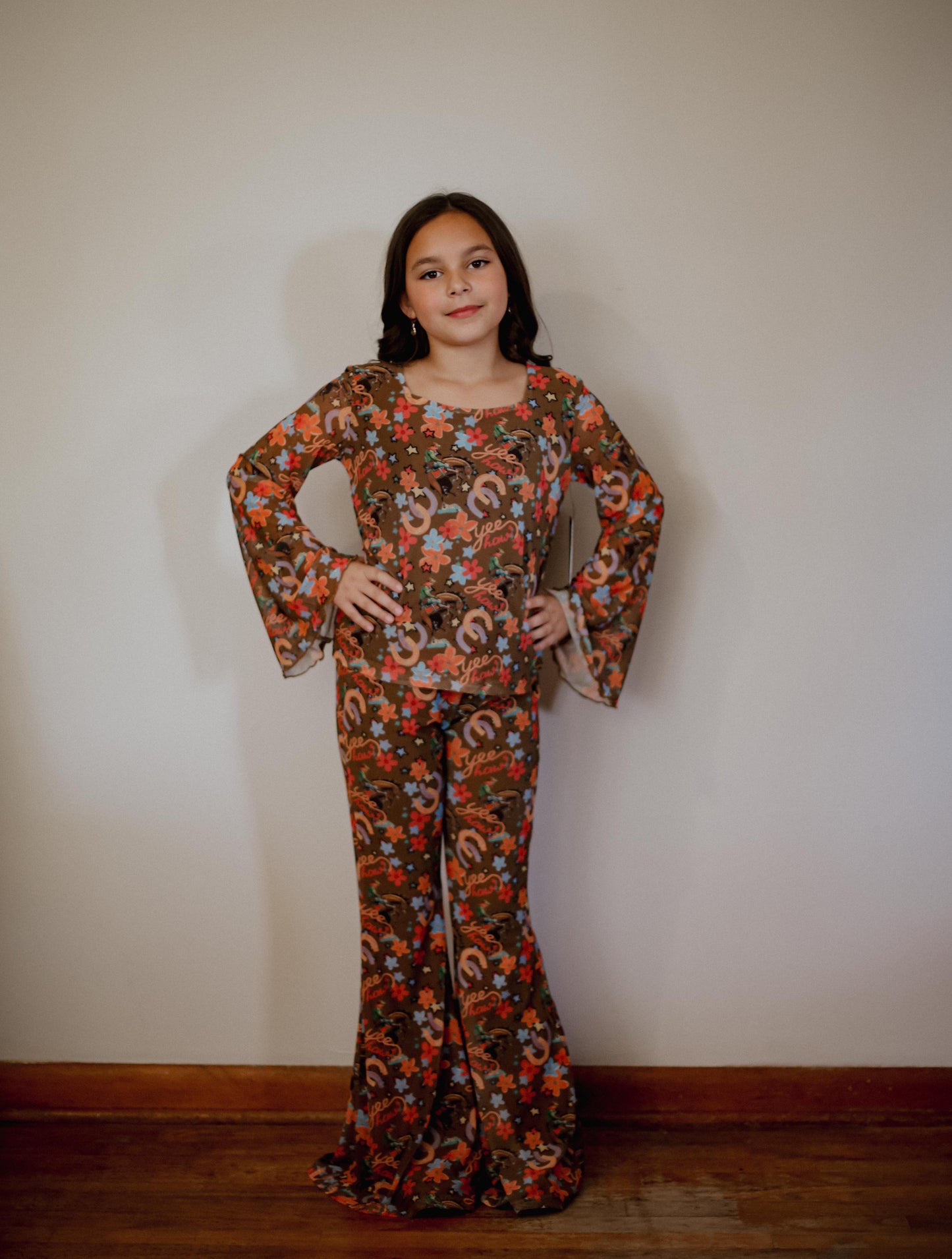 Brown Yee Haw - Infant Mesh Bell Top (6pcs)