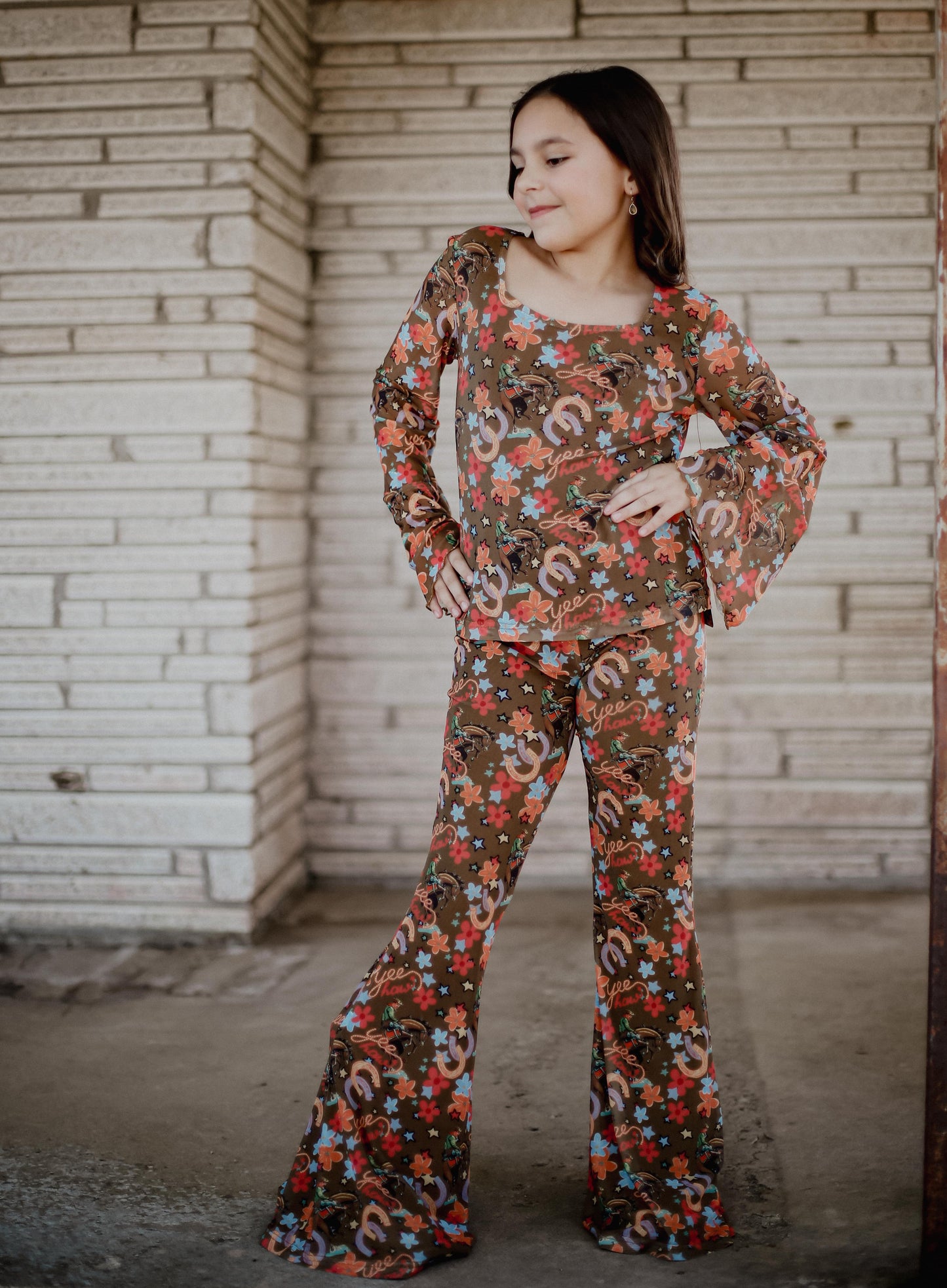 Brown Yee Haw - Infant Mesh Bell Top (6pcs)