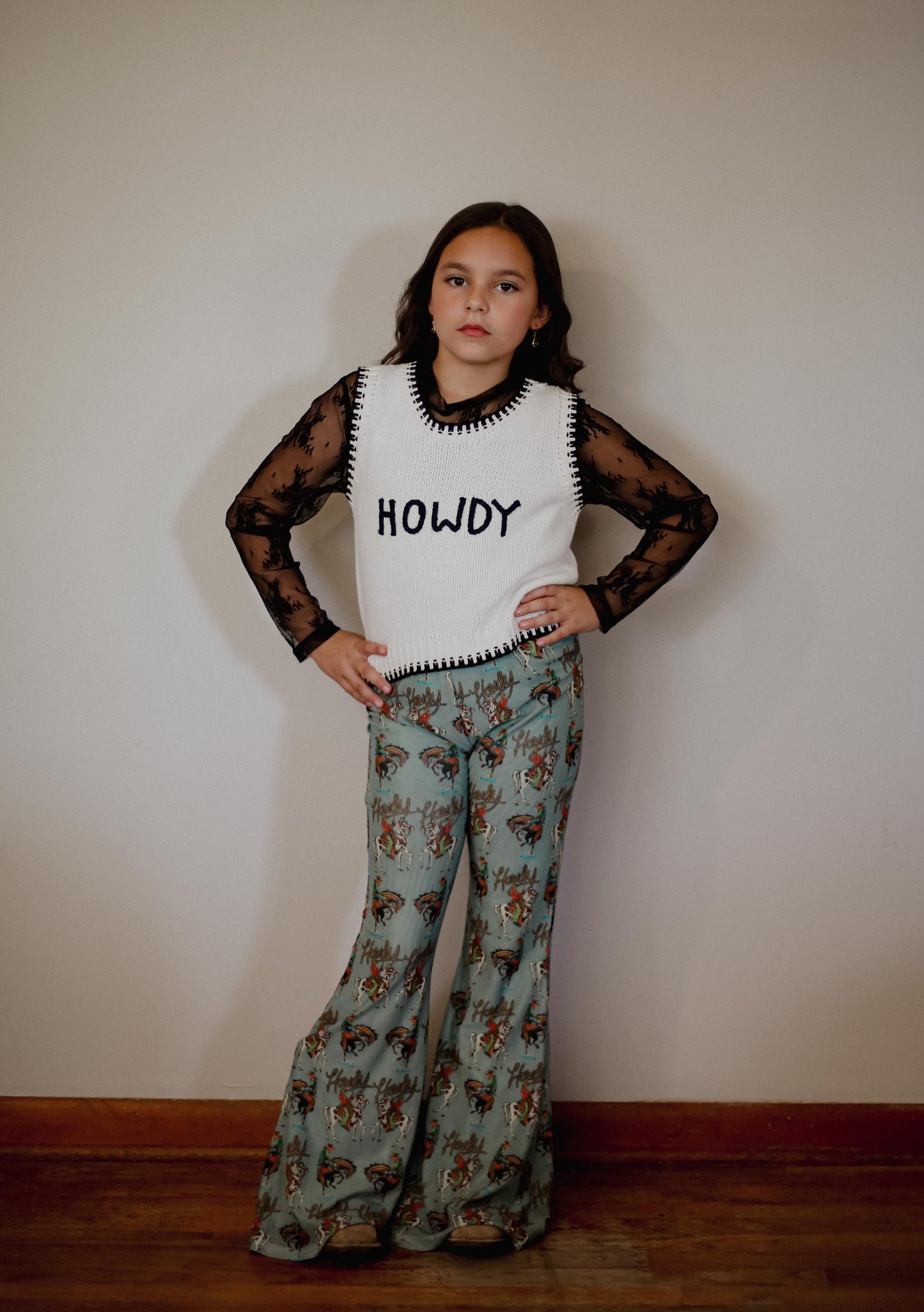 Teal Howdy - Infant Mesh Bell Pants (6pcs)