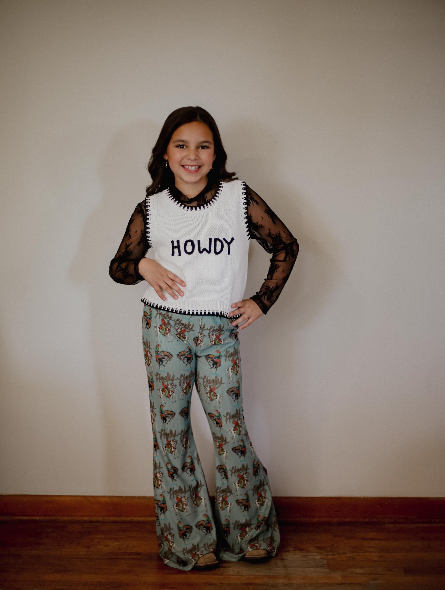 Teal Howdy - Infant Mesh Bell Pants (6pcs)