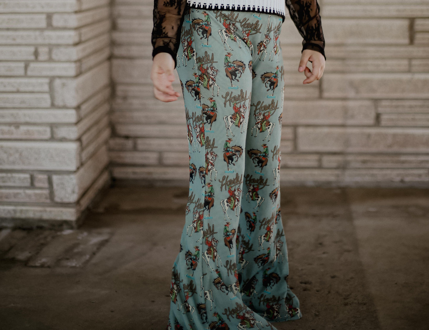 Teal Howdy - Infant Mesh Bell Pants (6pcs)