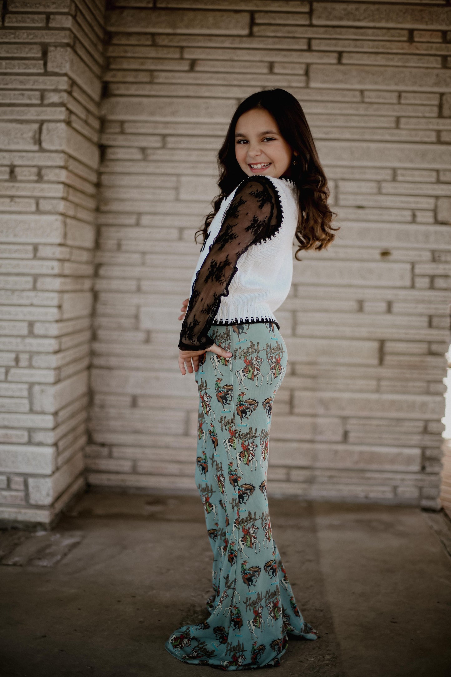 Teal Howdy - Infant Mesh Bell Pants (6pcs)