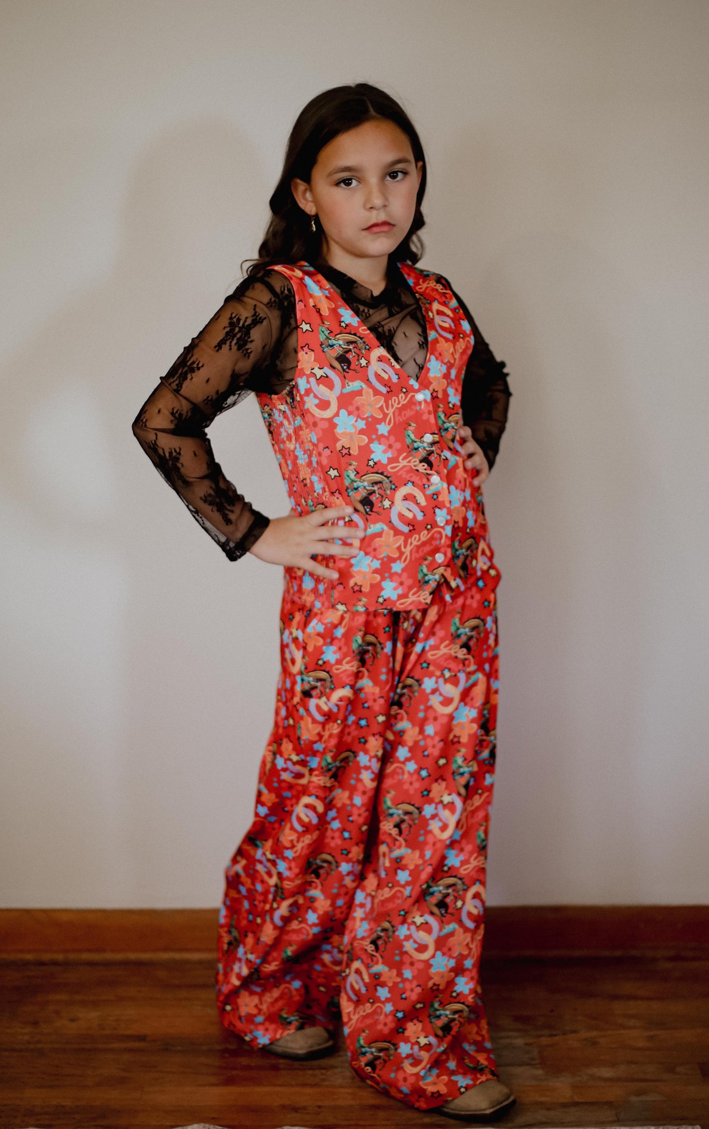 Red Yee Haw - Youth Pearl Snap Vest (6pcs)