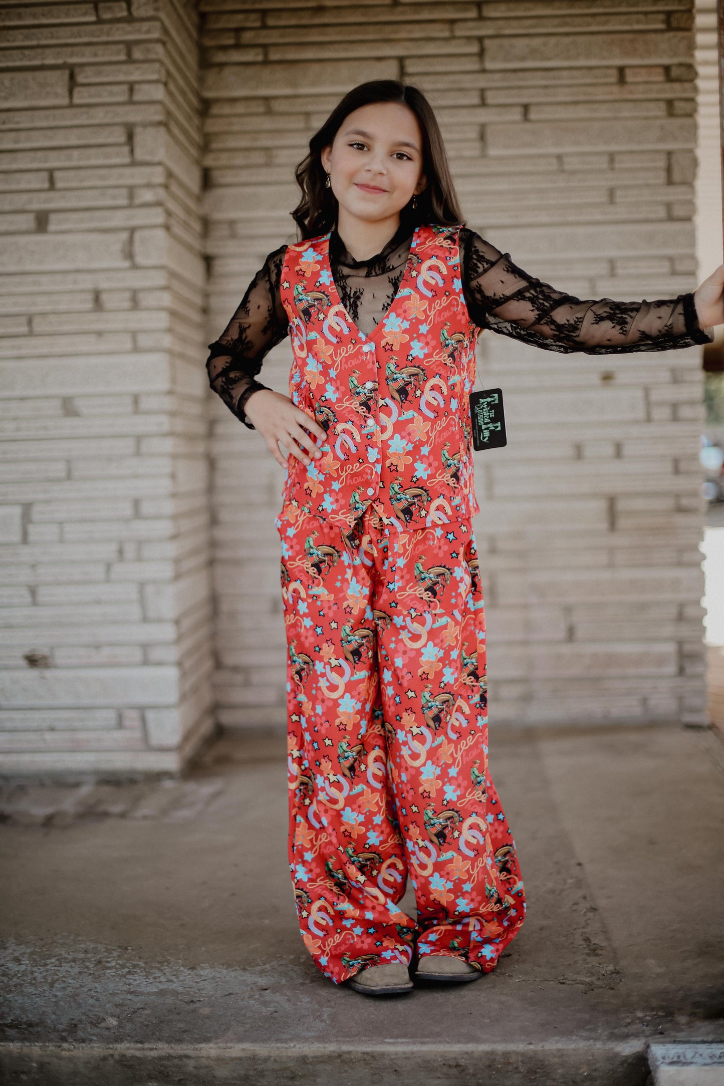 Red Yee Haw - Youth Pearl Snap Vest (6pcs)