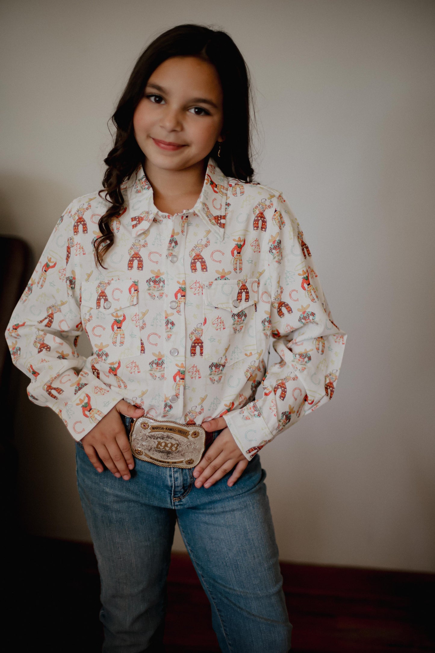 Roping Cowboy - Youth LS Pearl Snap (6pcs)