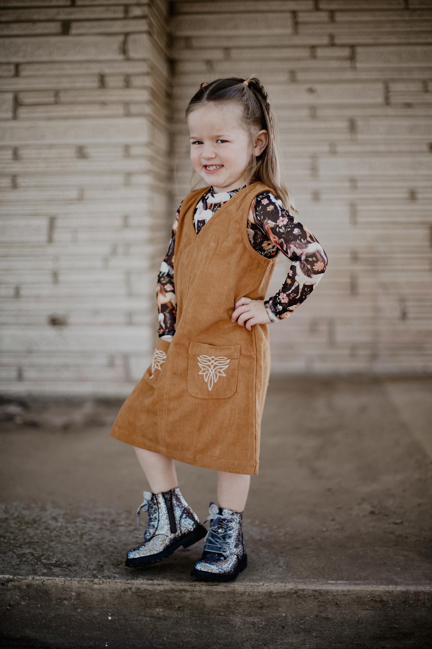 Brown Corduroy - Youth Dress (6pcs)