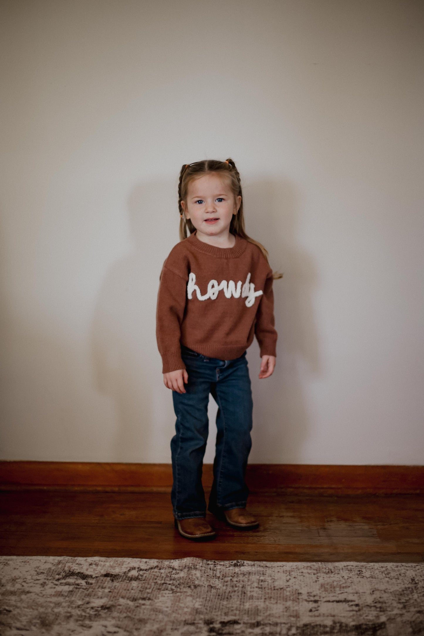 Brown Howdy Lower Case - Toddler Sweater (4pcs)