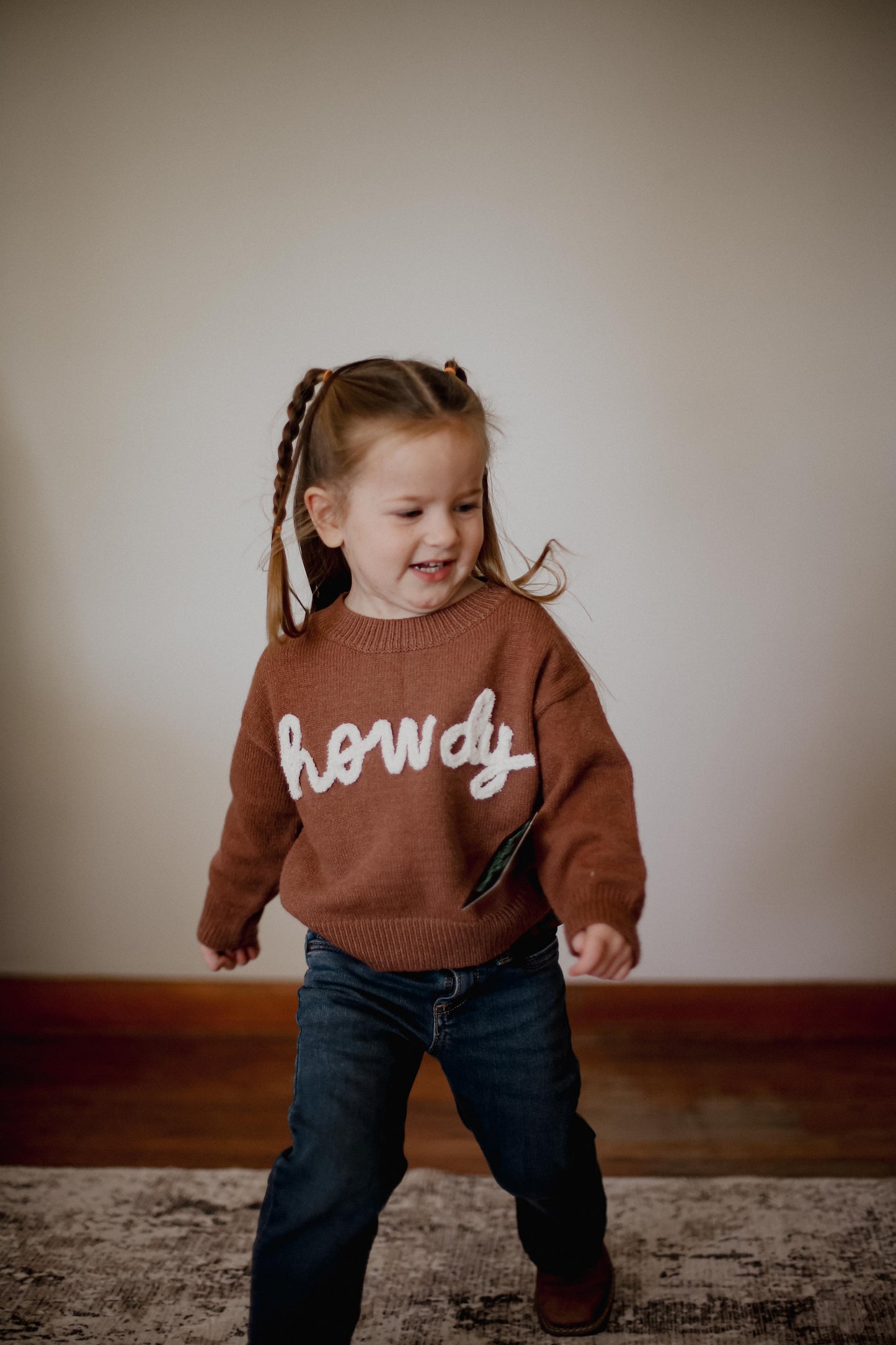 Brown Howdy Lower Case - Toddler Sweater (4pcs)