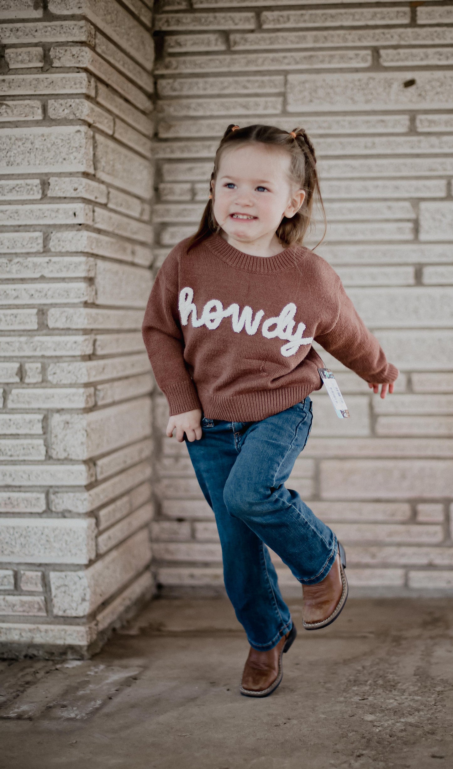 Brown Howdy Lower Case - Toddler Sweater (4pcs)