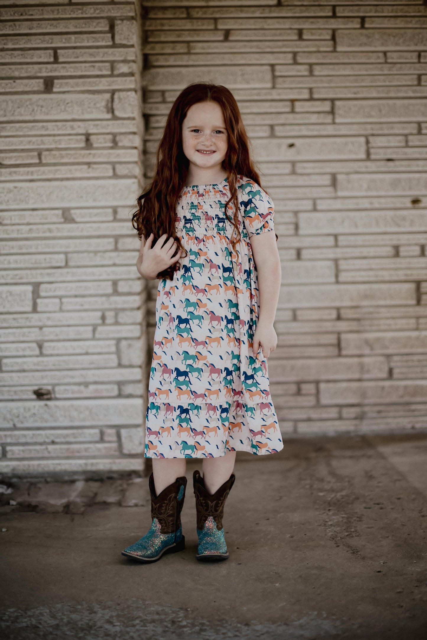 Multi Pony - Youth Smocked SS Dress (6pcs)