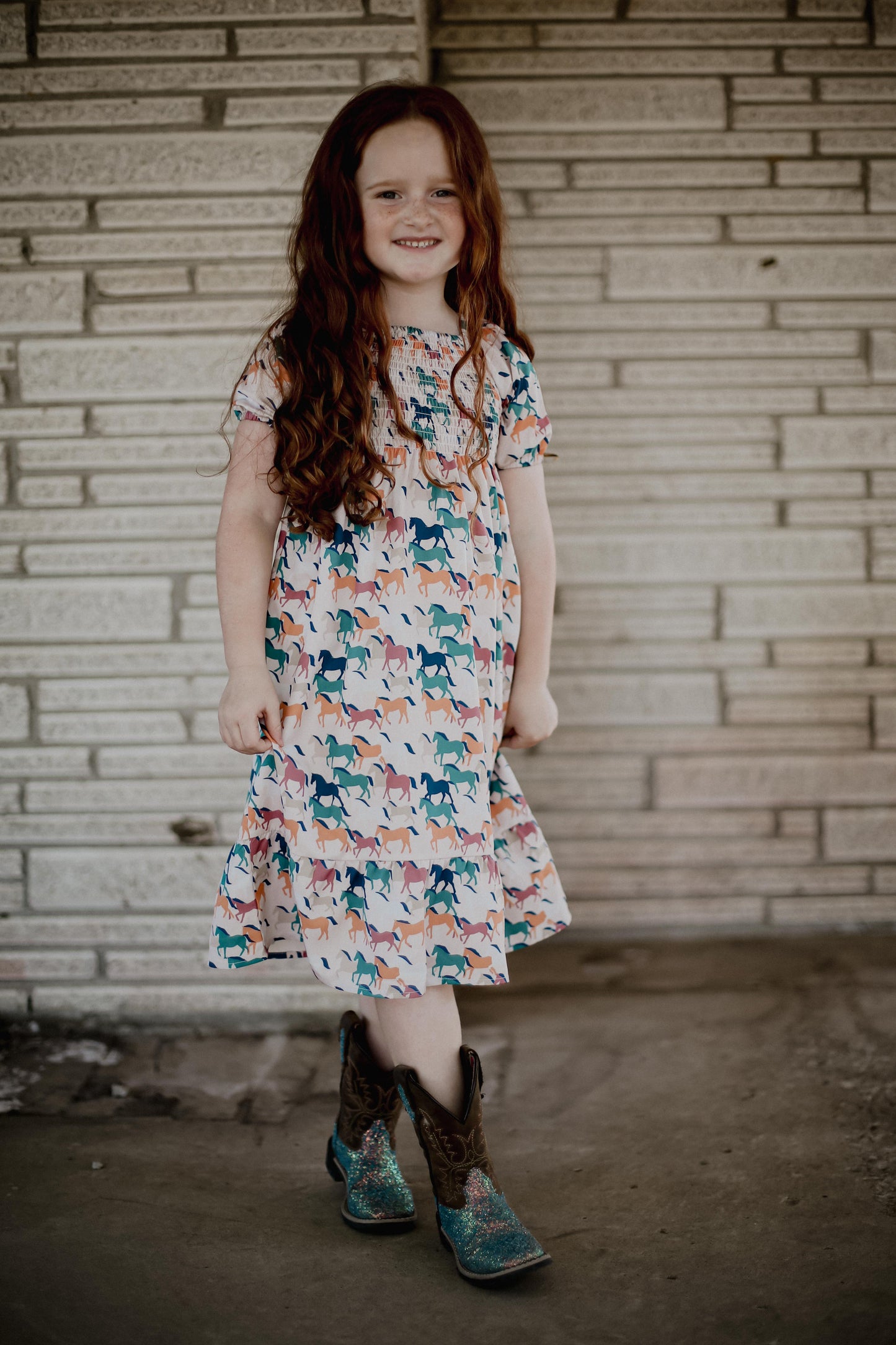 Multi Pony - Youth Smocked SS Dress (6pcs)