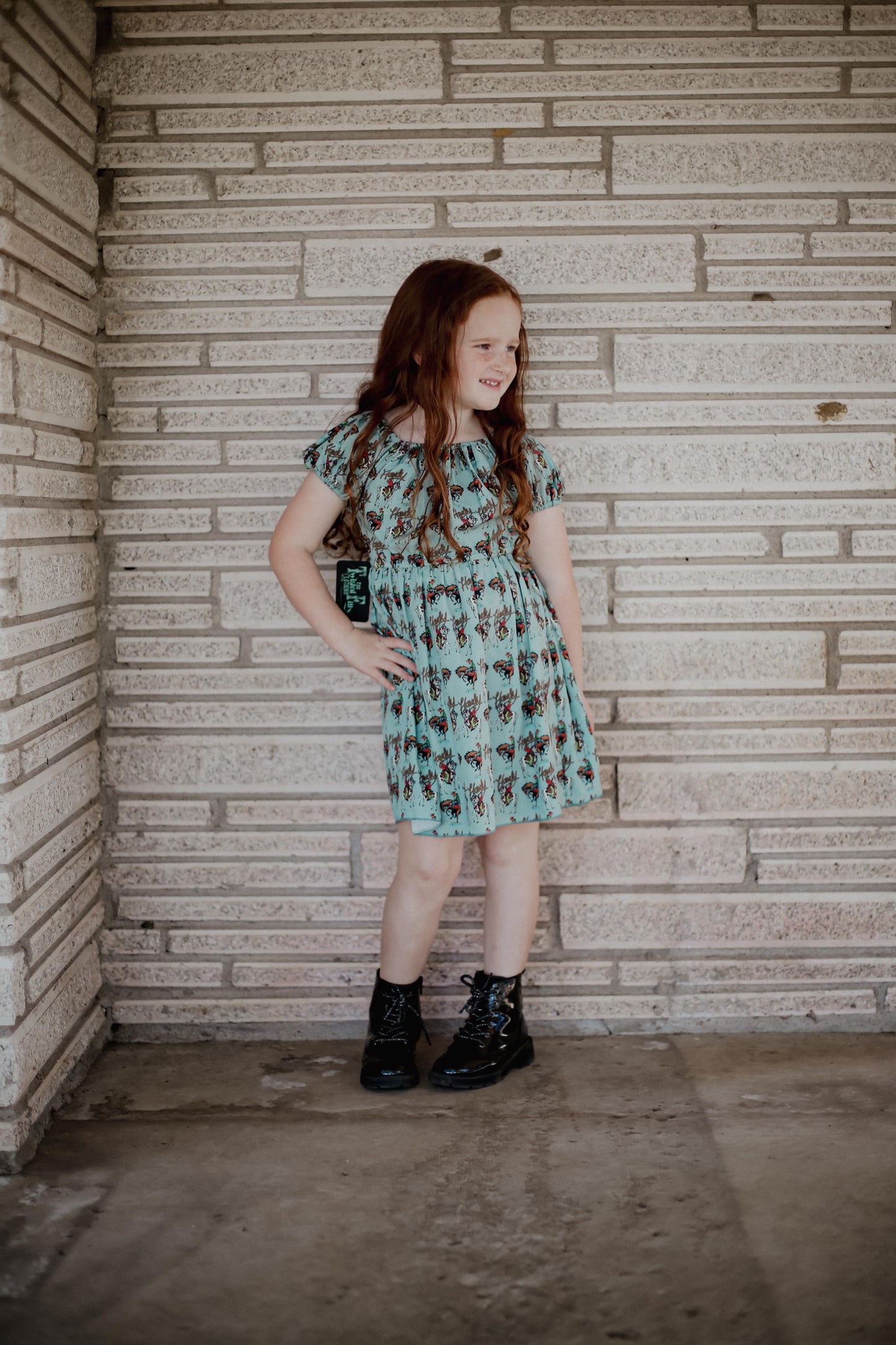 Teal Howdy - Youth Elastic Dress (6pcs)