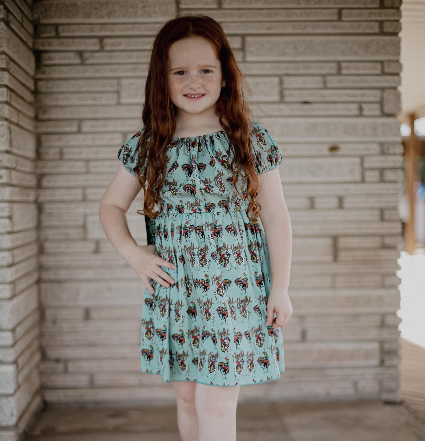 Teal Howdy - Youth Elastic Dress (6pcs)