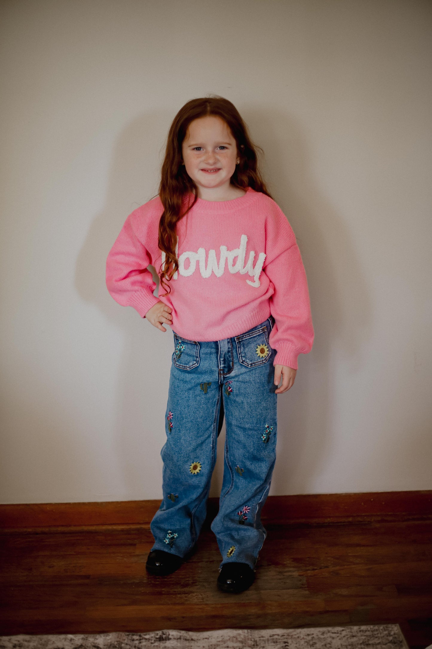 Pink Howdy Upper Case - Toddler Sweater (4pcs)