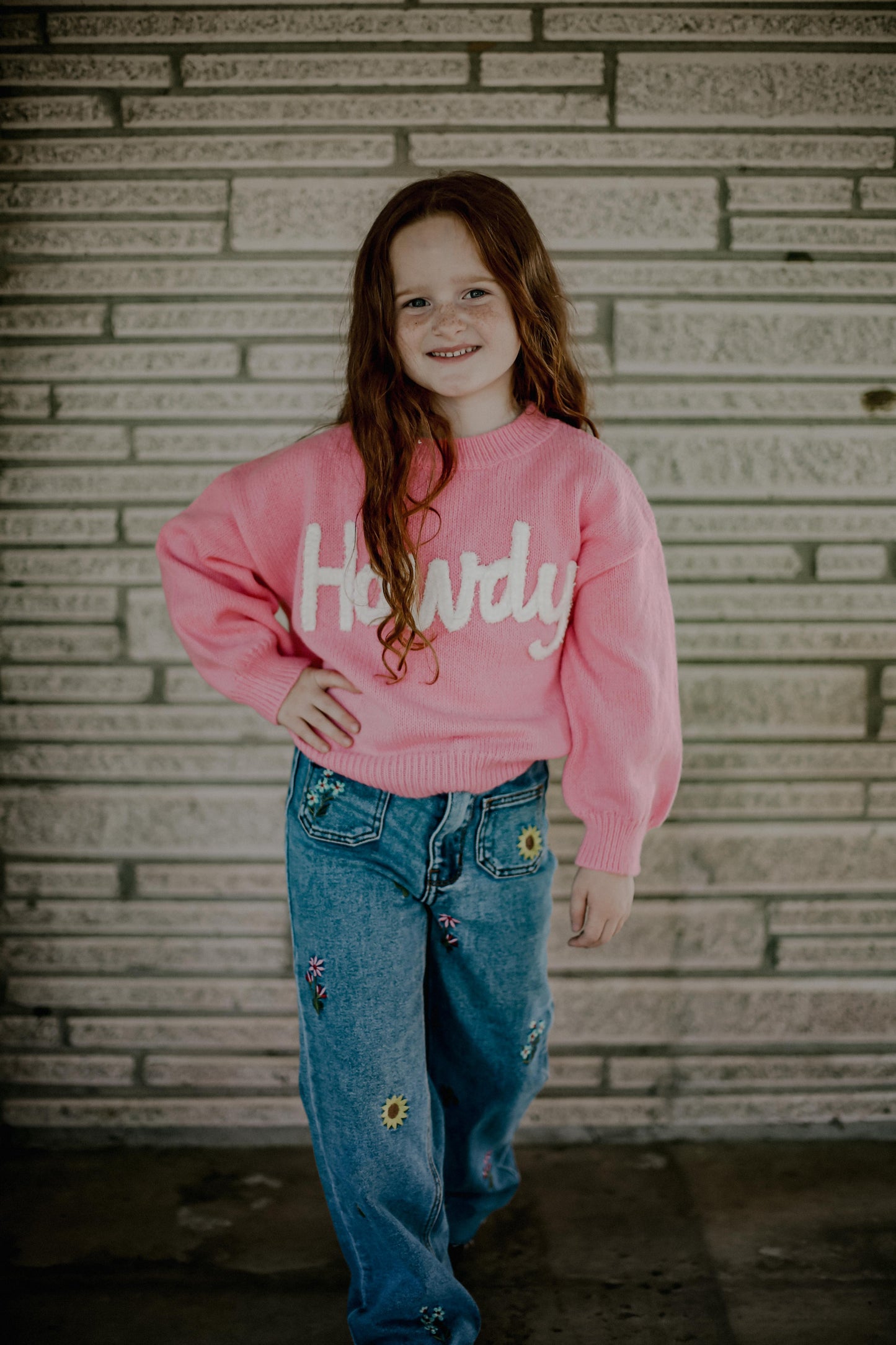Pink Howdy Upper Case - Toddler Sweater (4pcs)
