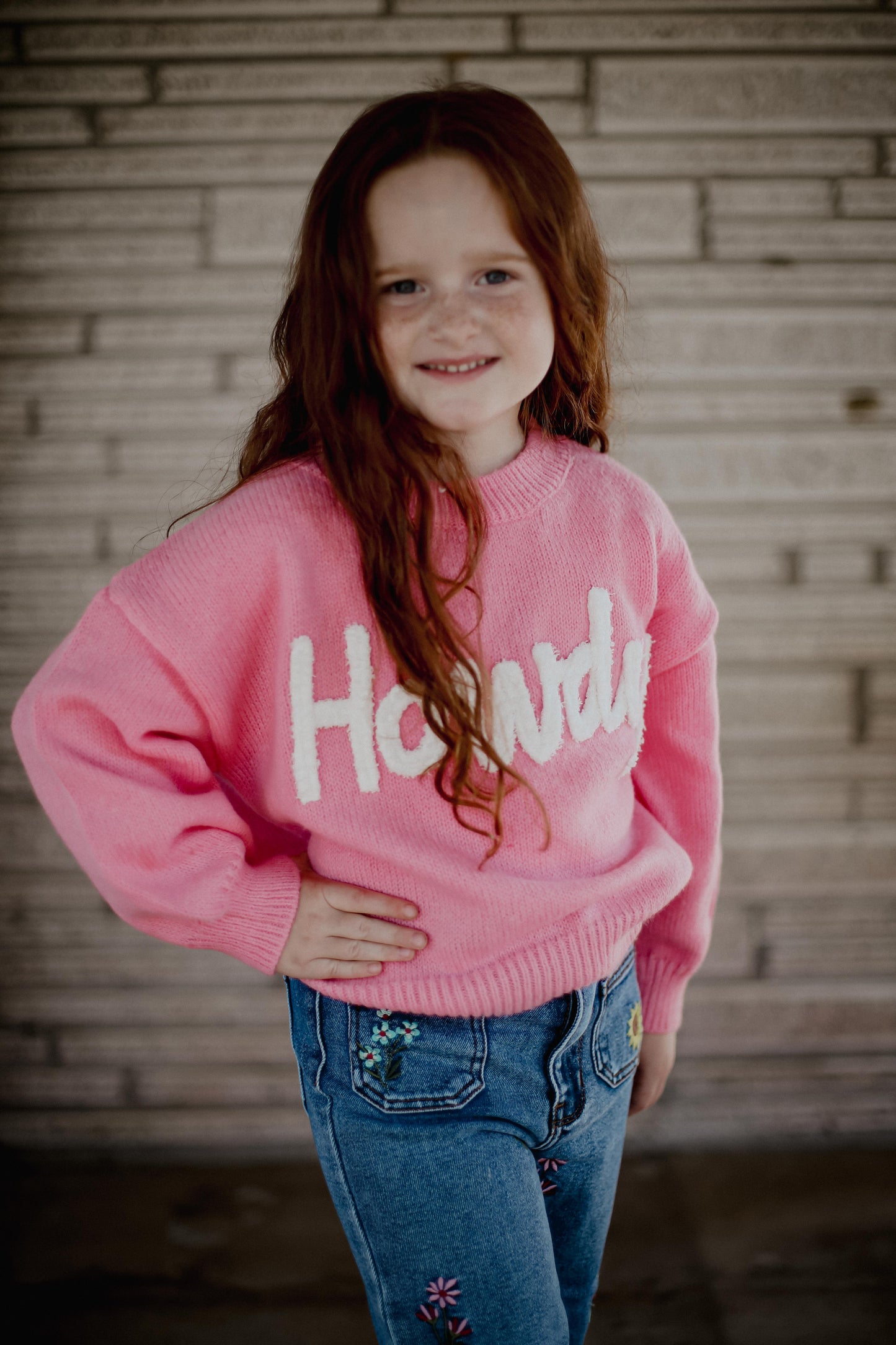 Pink Howdy Upper Case - Toddler Sweater (4pcs)