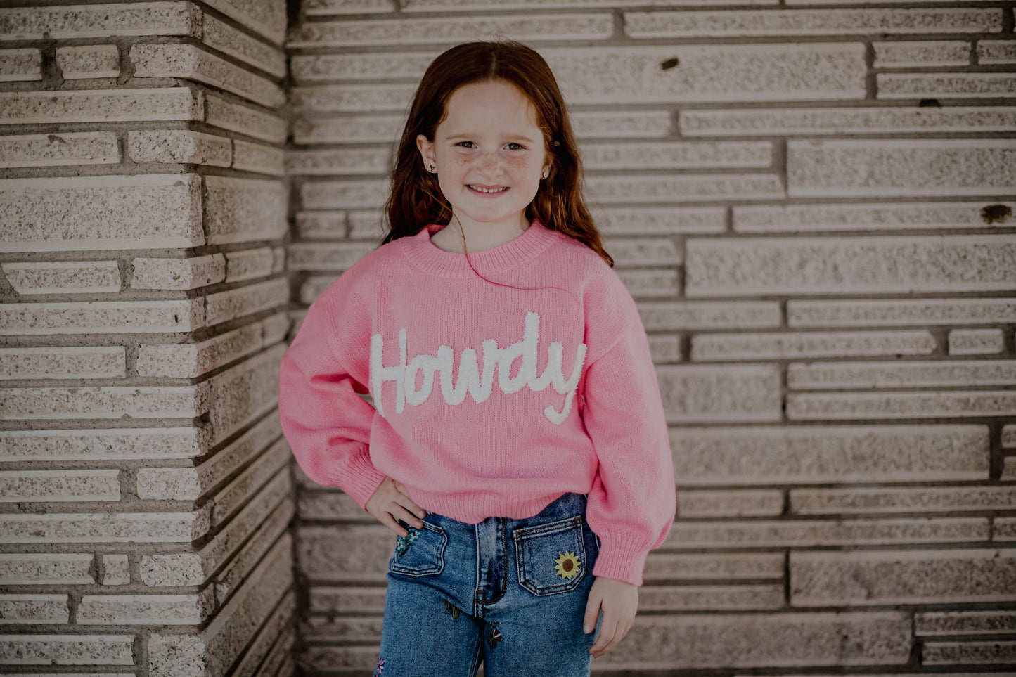 Pink Howdy Upper Case - Toddler Sweater (4pcs)