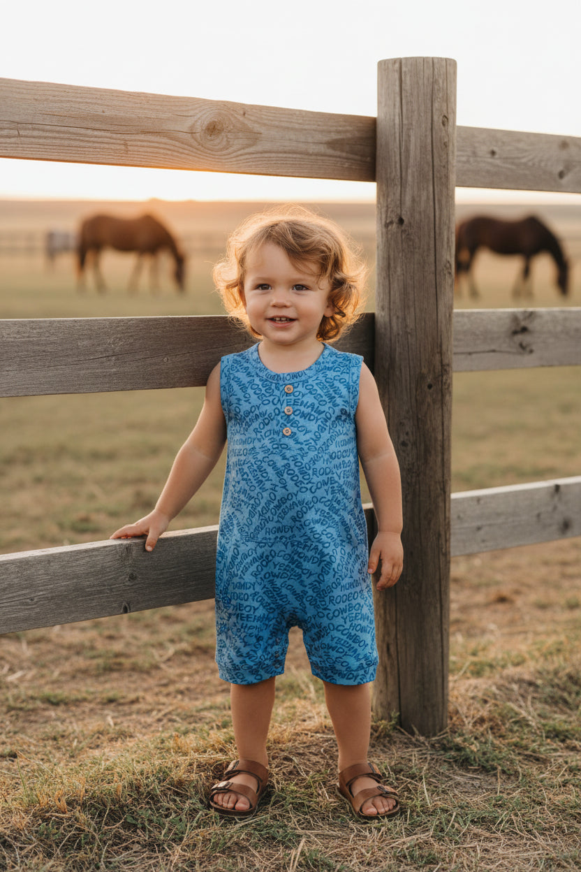 Howdy Text - Infant Slvls Short Romper (6pcs)