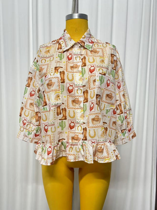 Pony Quilted - Toddler Ruffle Top (4pcs)