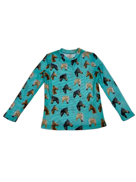 Turquoise Horse - Infant Mesh LS Top (6pcs)