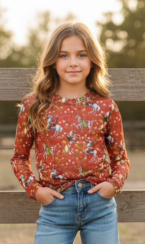 Red Cowboy - Infant Mesh LS Top (6pcs)