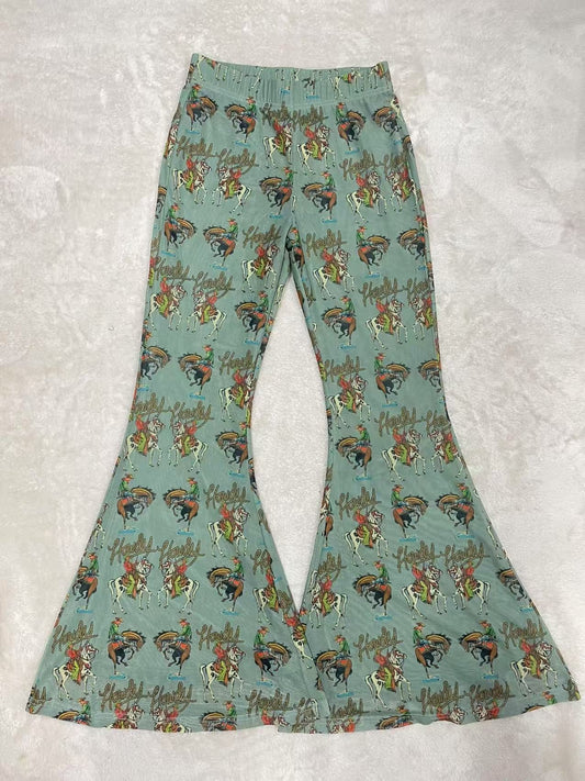 Teal Howdy - Toddler Mesh Bell Pants  (4pcs)