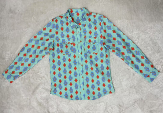 Turquoise Red Aztec - Tdlr Pearl Snap LS (4pcs)