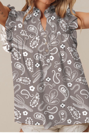 Grey Cactus - Youth Ruffle Sleeve Blouse (6 pcs)