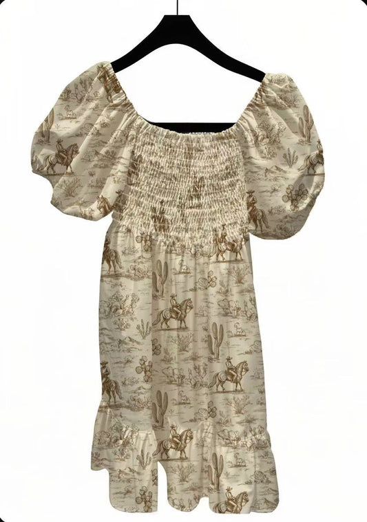 Cactus & Cowboy - Youth Smocked Dress (6pcs)