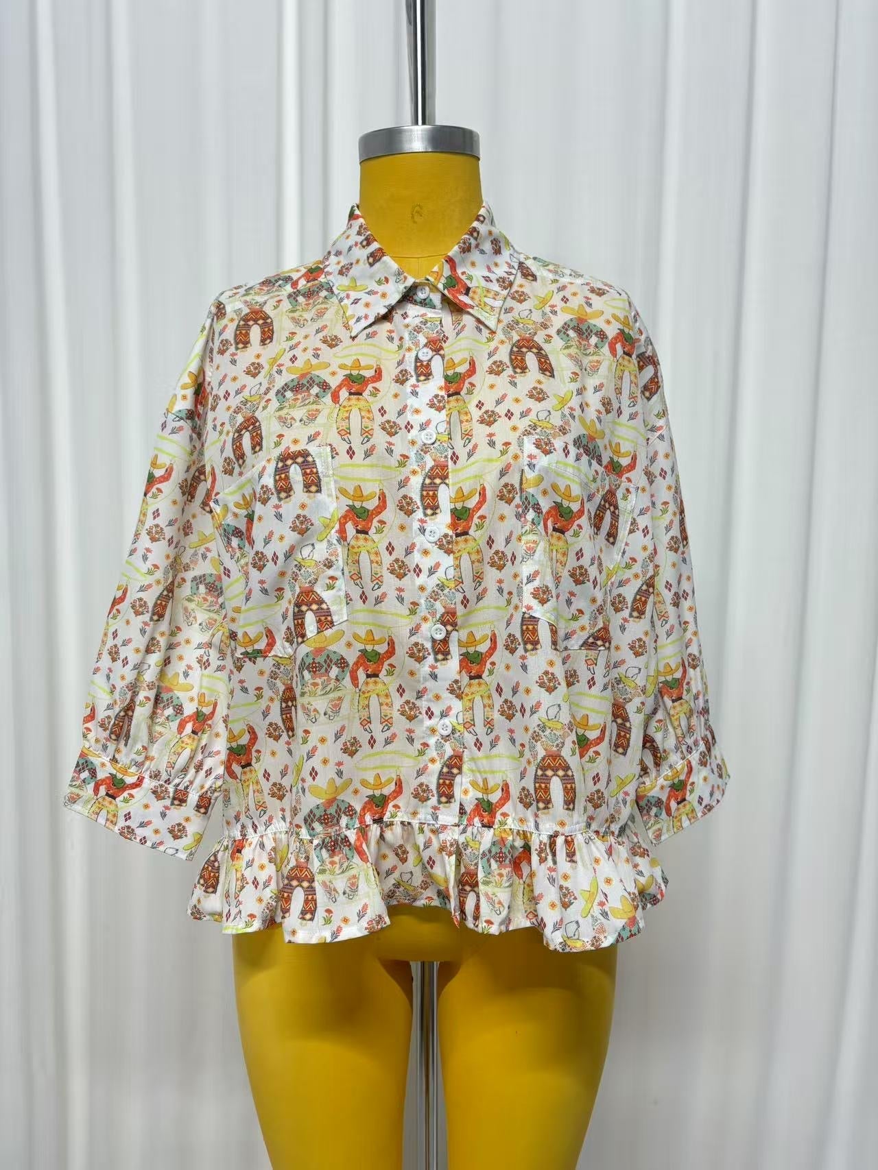 Roping Cowboy - Youth Ruffle Top (6pcs)