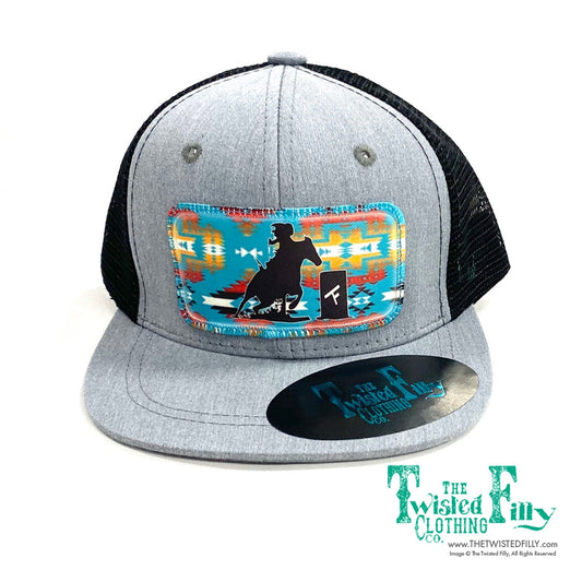 Aztec Barrel Racer - Youth Trucker Hat - Blk/Htr Gry (2pcs)