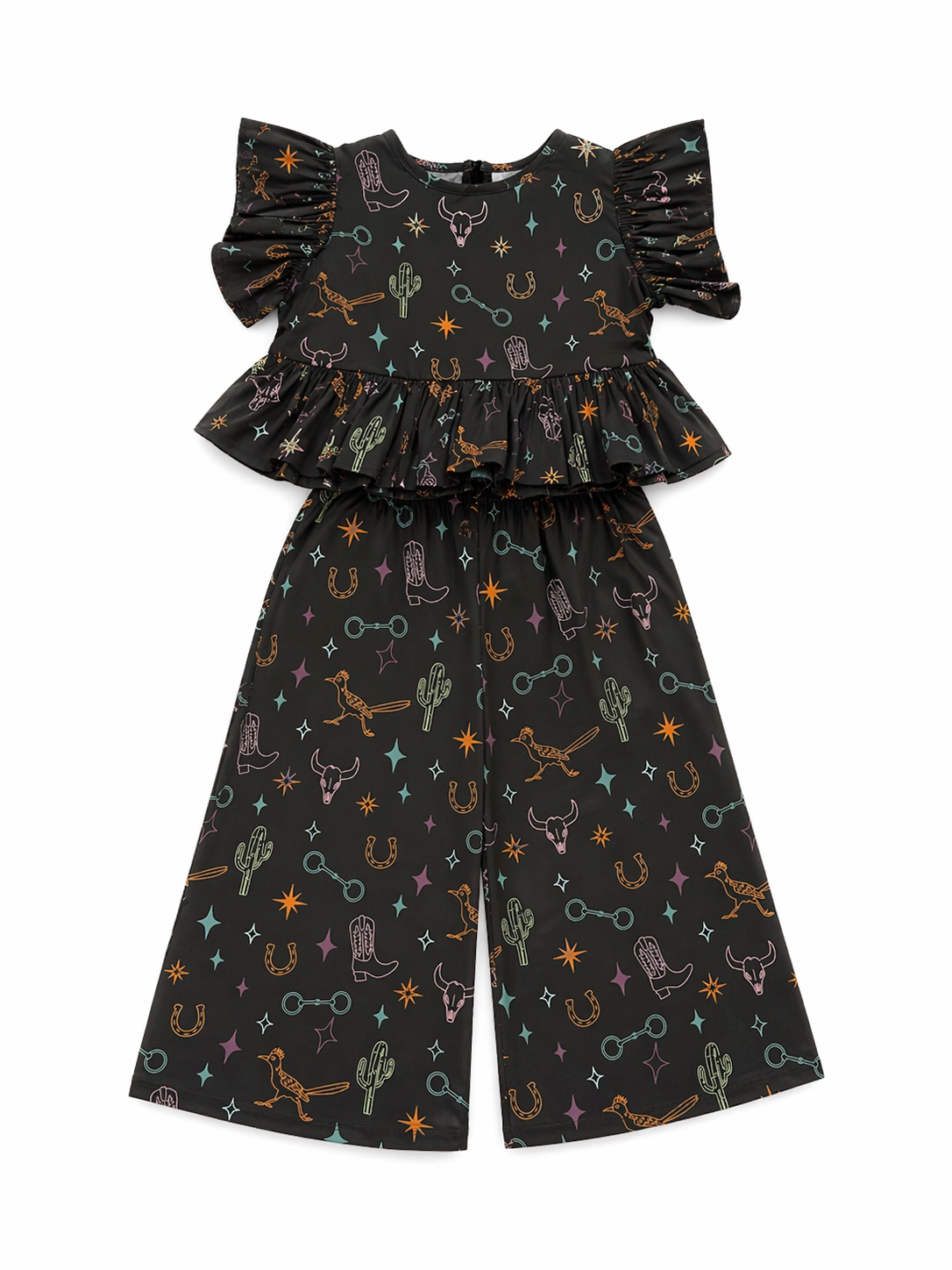 Black Desert Things- Youth Ruffle Pant Set (6pcs)