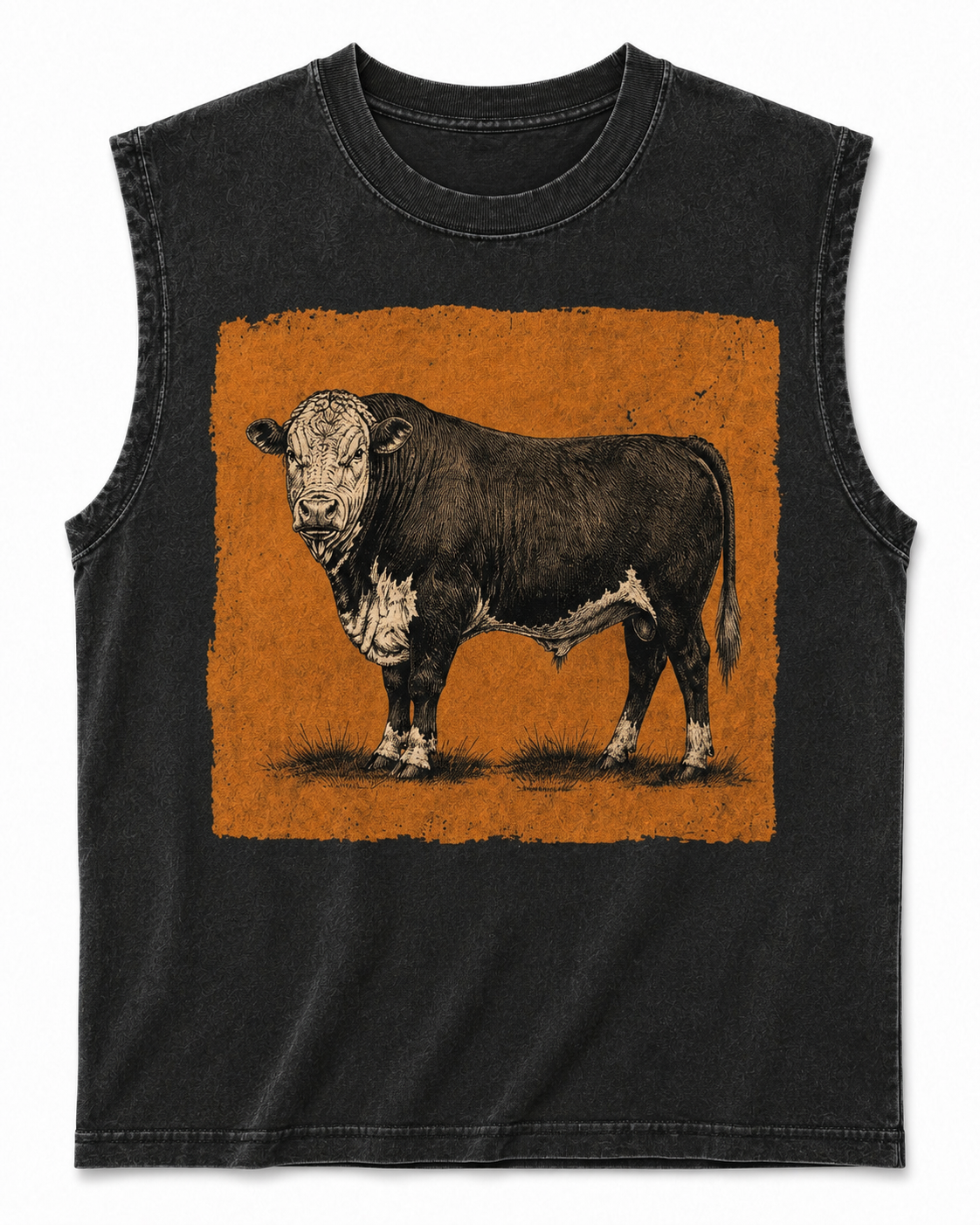 Black Vintage Bull Muscle Tank- Infant Muscle Tank (6pcs)