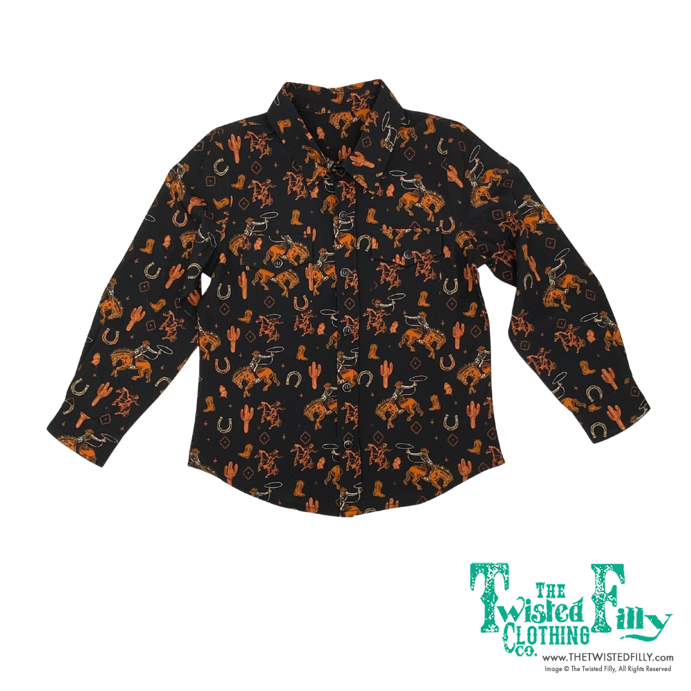 Black Bucking Horse - Tdlr Pearl Snap LS (4pcs)