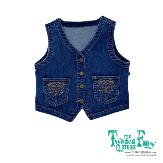 Boot Stitch- Toddler Denim Vest (4pcs)