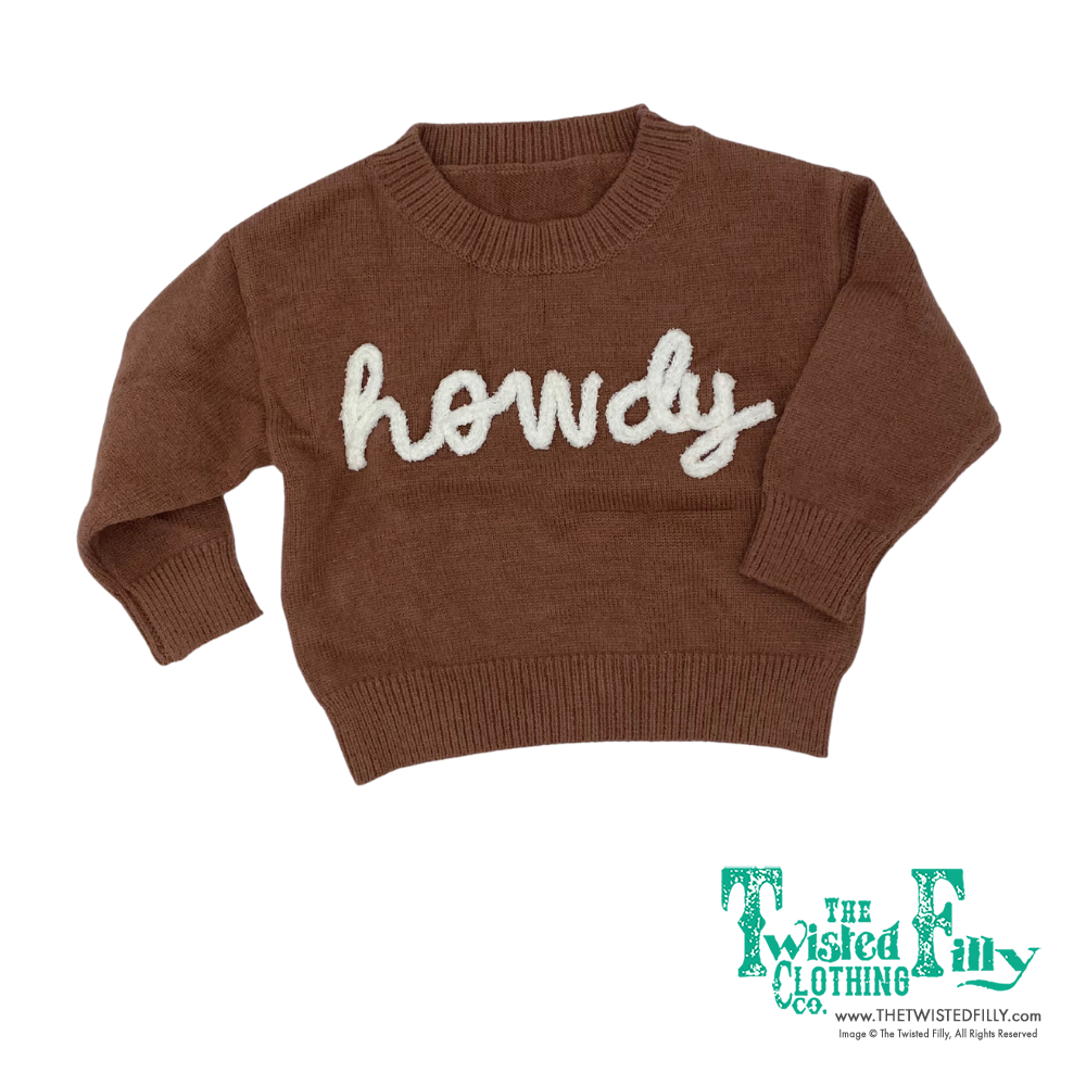 Brown Howdy Lower Case - Toddler Sweater (4pcs)